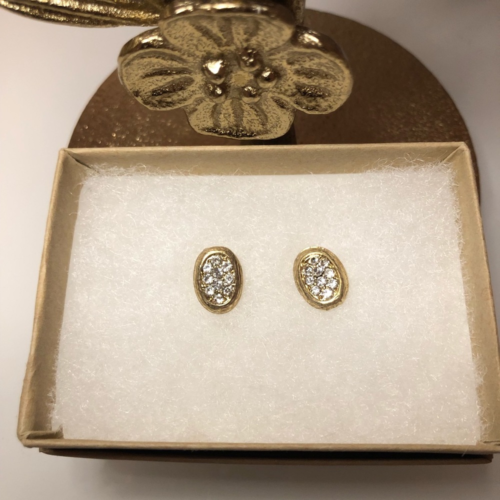 Gold post earrings